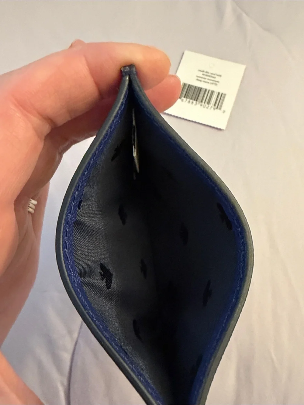 kate spade deep azure textured leather card holder